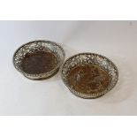 Pair of decanter stands, matching, Import Marks 1908.