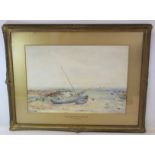 FREDERICK CLIVE NEWCOME (FREDERICK HARRISON SUKER 1847-1894). Cullercoats beach. Watercolour. 24cm x