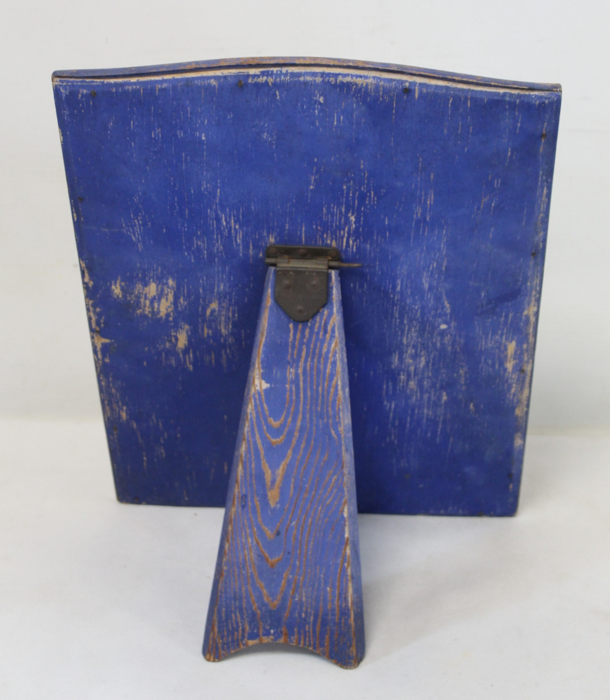Early 20th century blue lacquer dressing table mirror of rectangular form decorated with - Image 4 of 4
