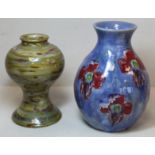 Cobridge Stoneware "Poppy On Ice" pattern vase of baluster form designed by Anita Harris, 18cm high,