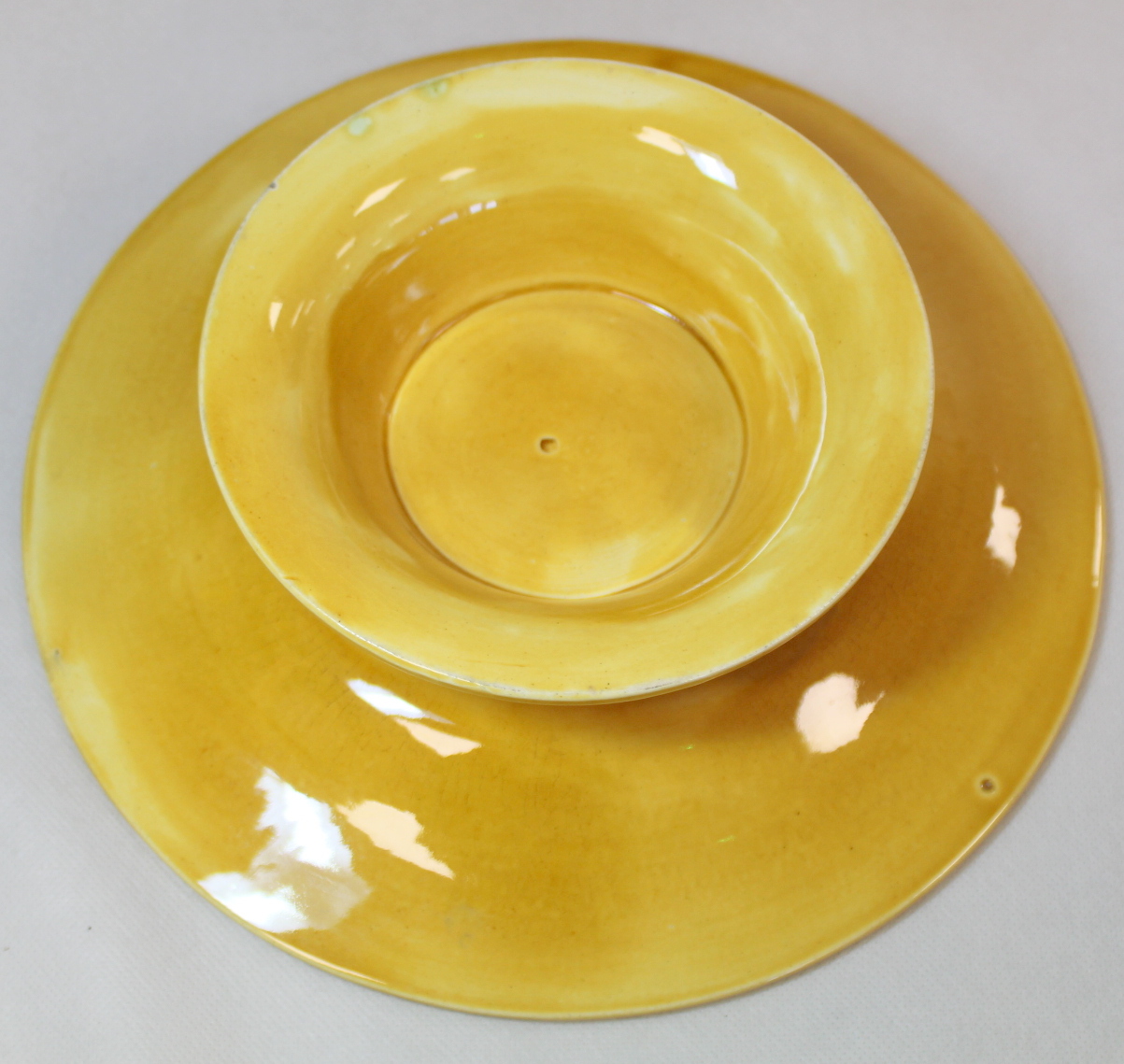 A. J. Adams & Co., Staffordshire Majolica dessert service with central green glazed circular - Image 3 of 12