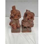 AFTER MICHAELANGELO. Moses and another. Pair of terracotta figures. 48cm x 52cm high.