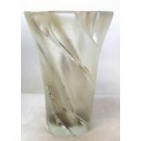 Lalique "Narcisse" pattern clear and frosted glass vase of wreathen twist flared form designed by
