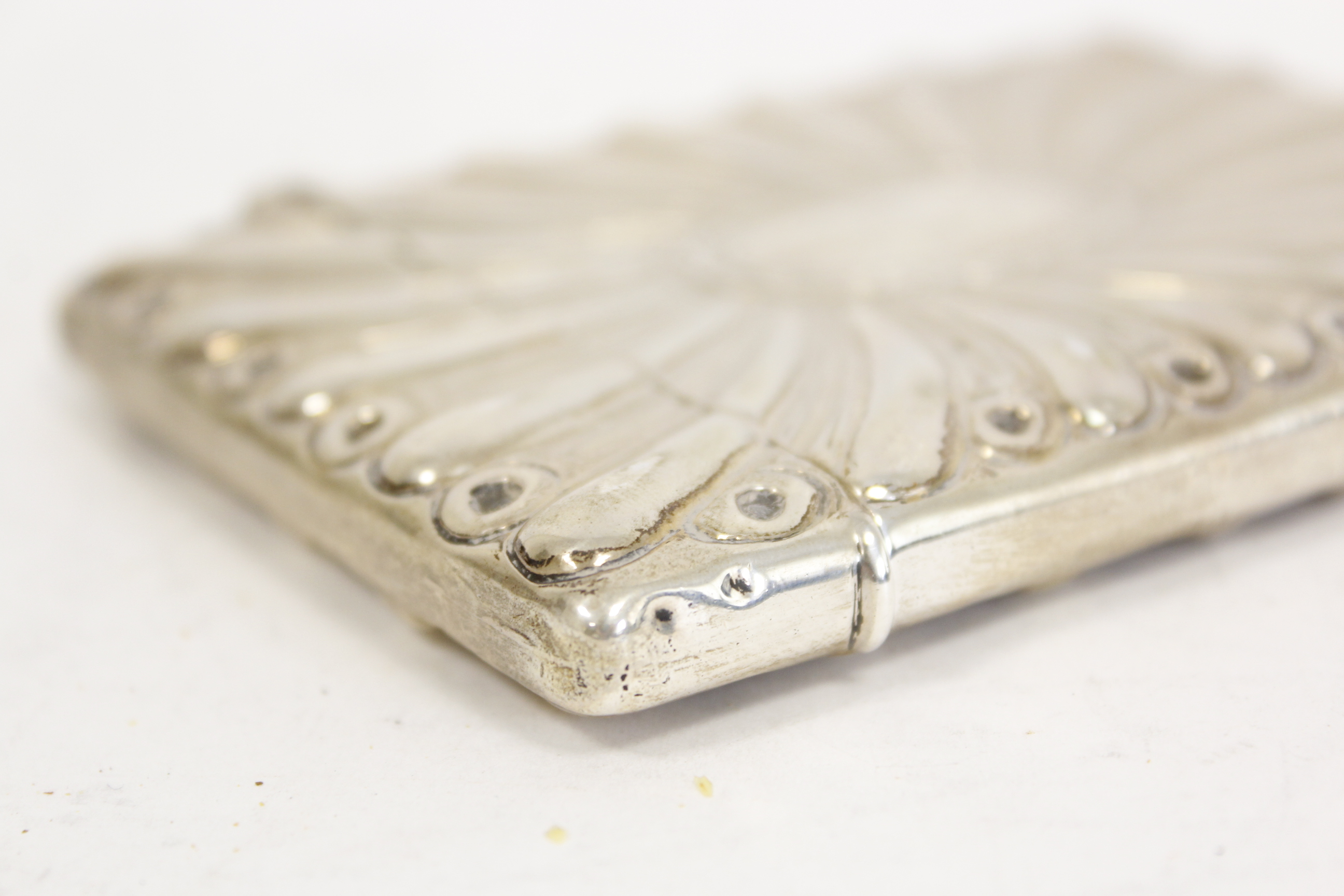 Silver card case with radiating embossing by W. Comyns 1899, 138g. - Image 7 of 7