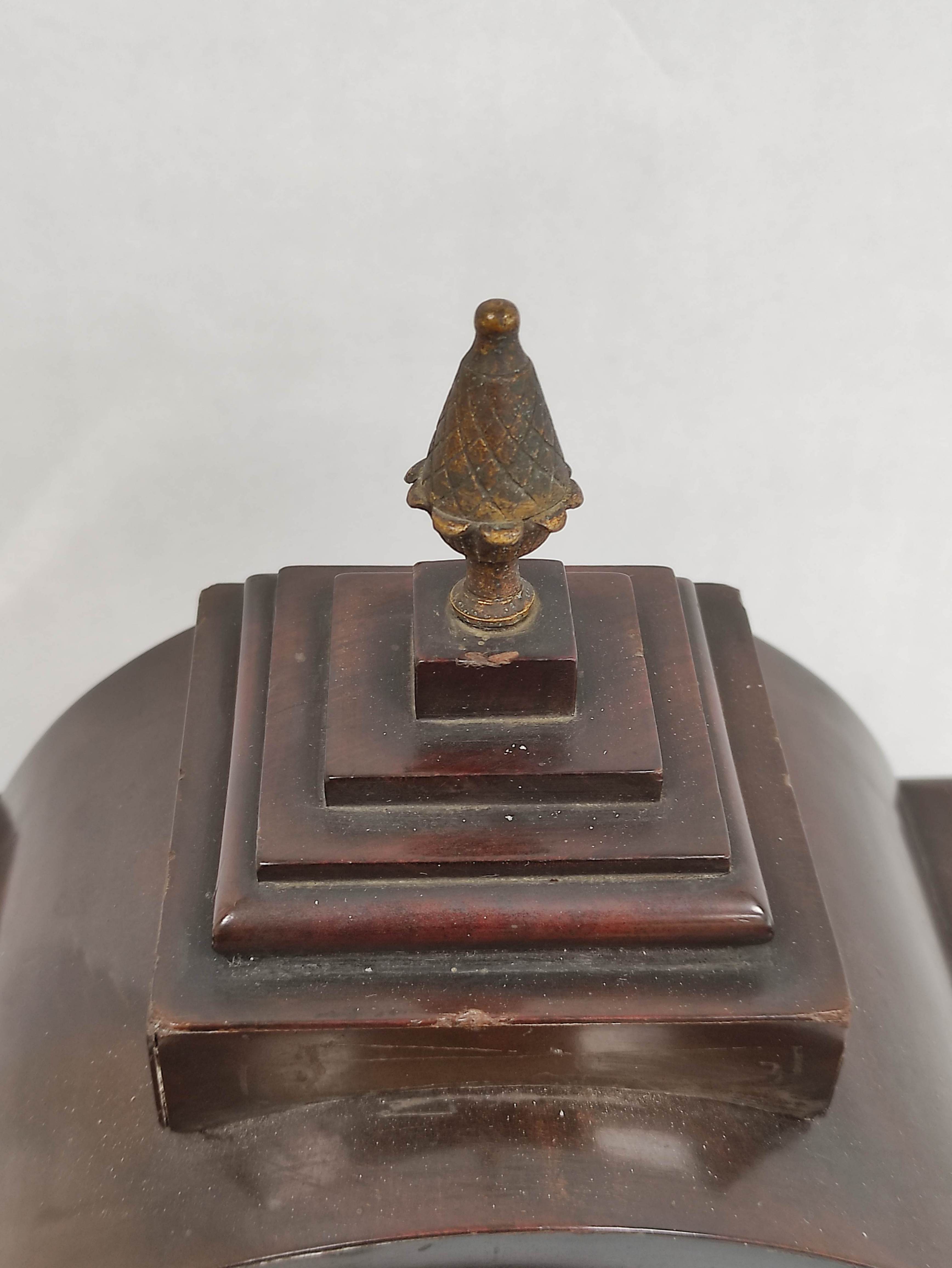 Late Georgian eight day mantel clock, unsigned, with substantial seven pillar anchor movement and - Image 6 of 6