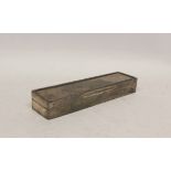Silver rectangular pen box with reed edge initialled and inscribed within 'National British Women'