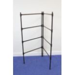 19th century turned folding towel rail, 111cm high