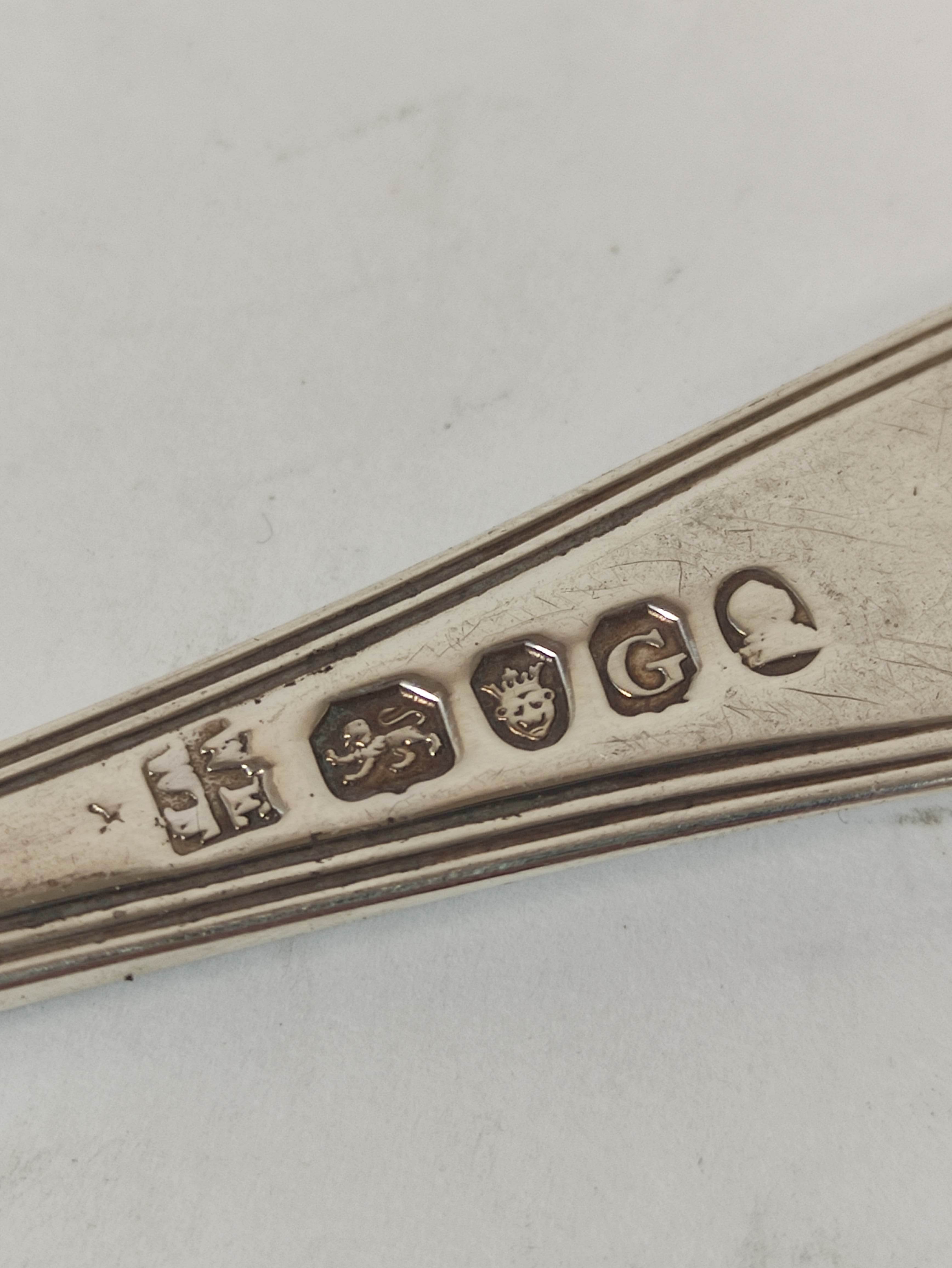 Service of thread pattern silver flatware, initialled J.K., mostly by Eley & Fearn, 1802, - Image 7 of 9