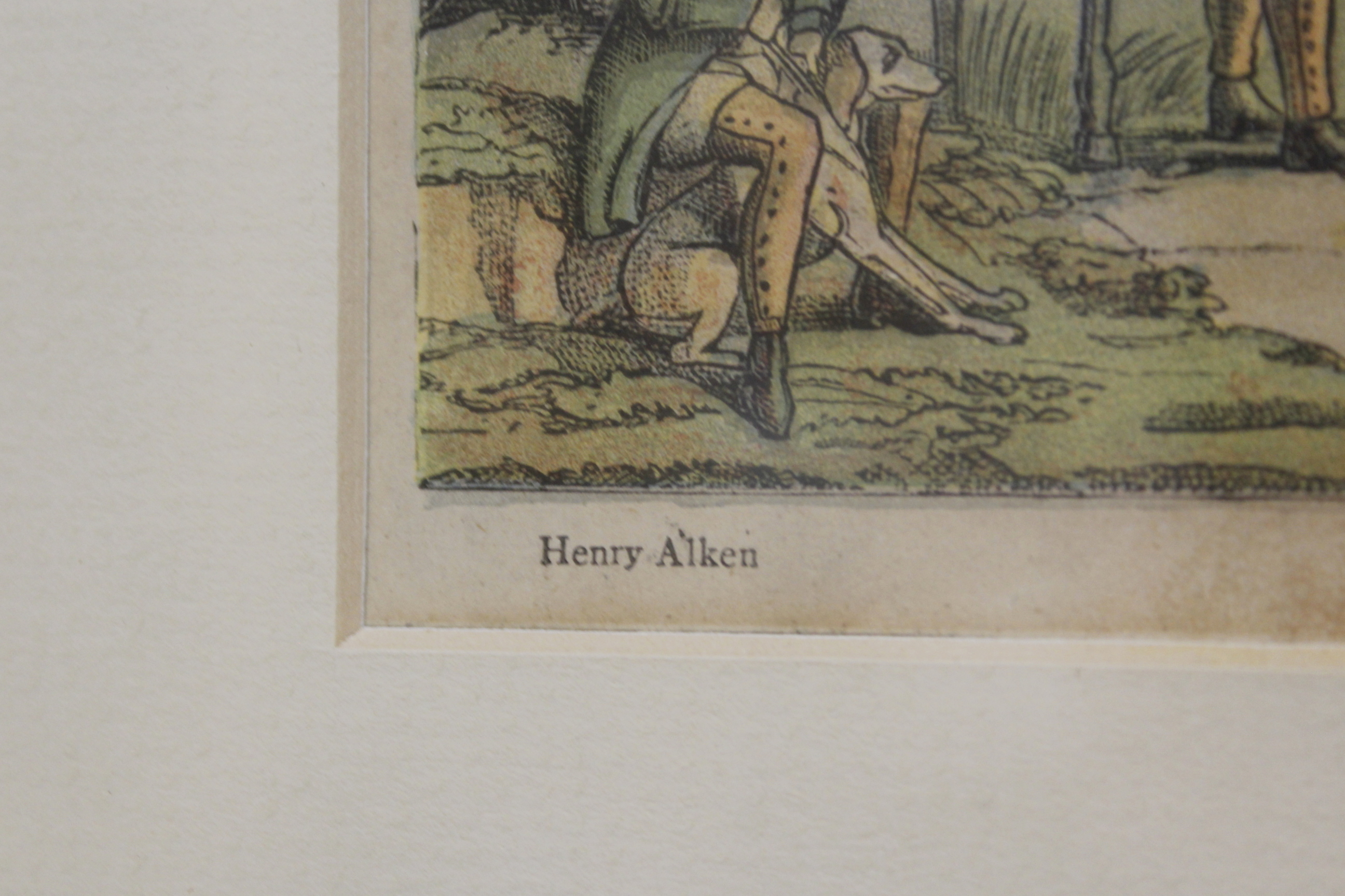 After Henry Alken - a set of three colour engravings of hunting scenes ; 'The Meet', 'Full Cry' - Image 7 of 10