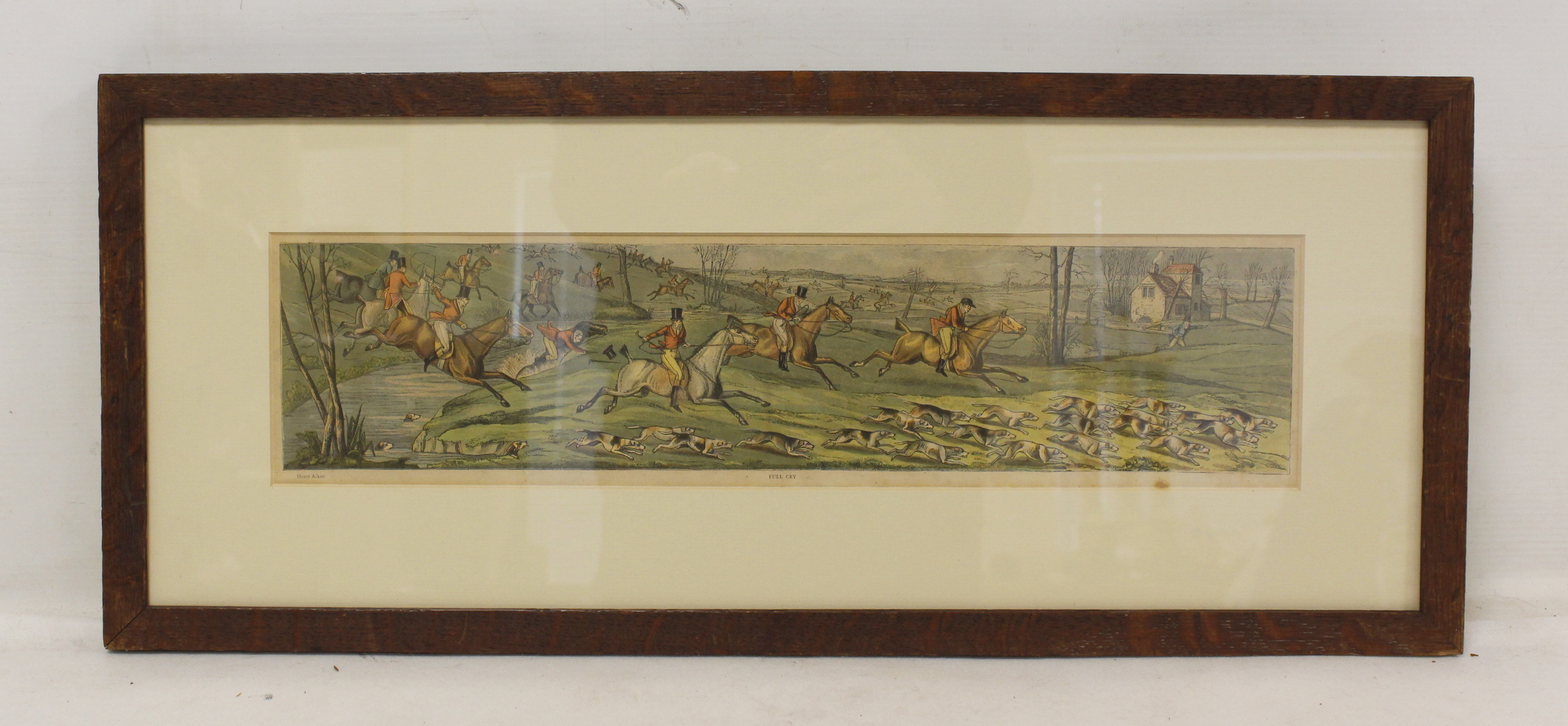 After Henry Alken - a set of three colour engravings of hunting scenes ; 'The Meet', 'Full Cry' - Image 8 of 10