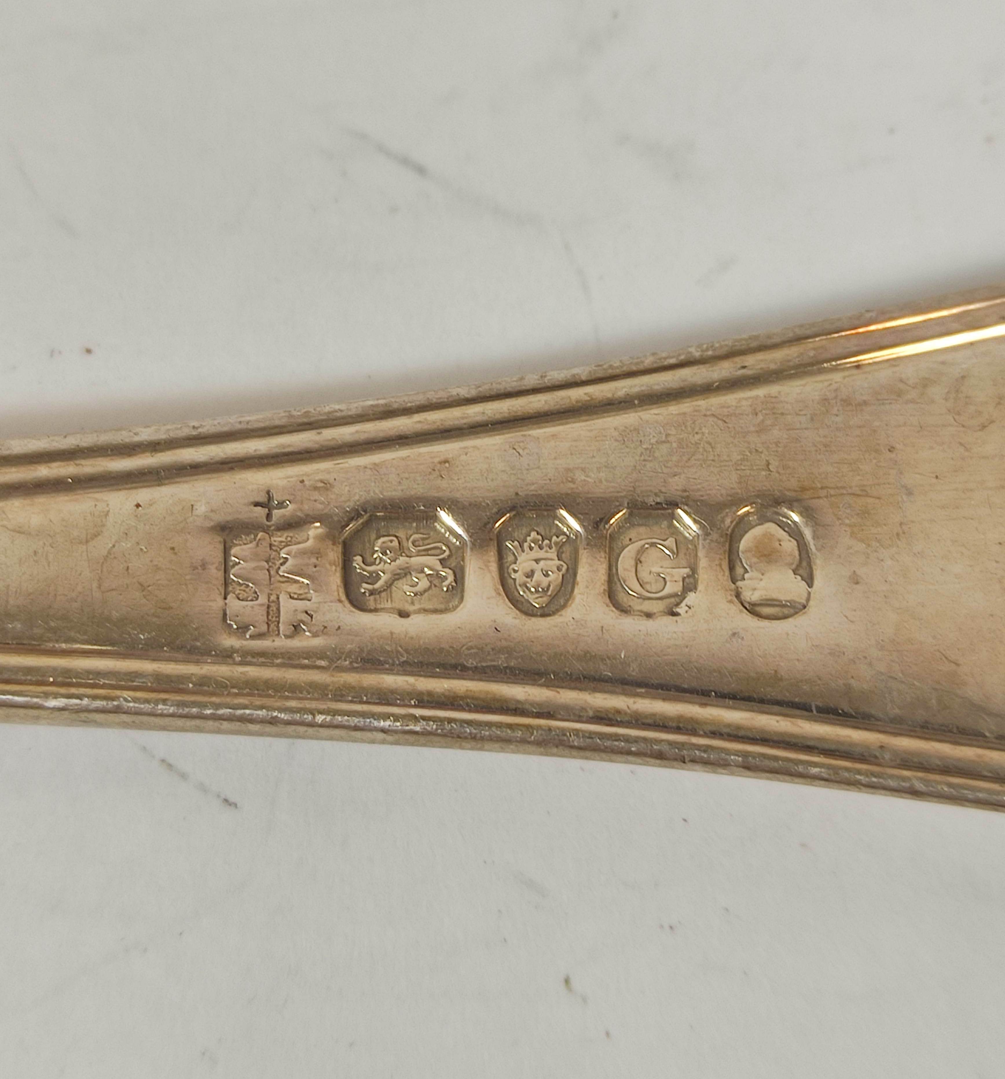 Service of thread pattern silver flatware, initialled J.K., mostly by Eley & Fearn, 1802, - Image 4 of 9
