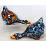 Two Anita Harris and Samantha Johnson studio pottery large figures of ducks or geese with abstract