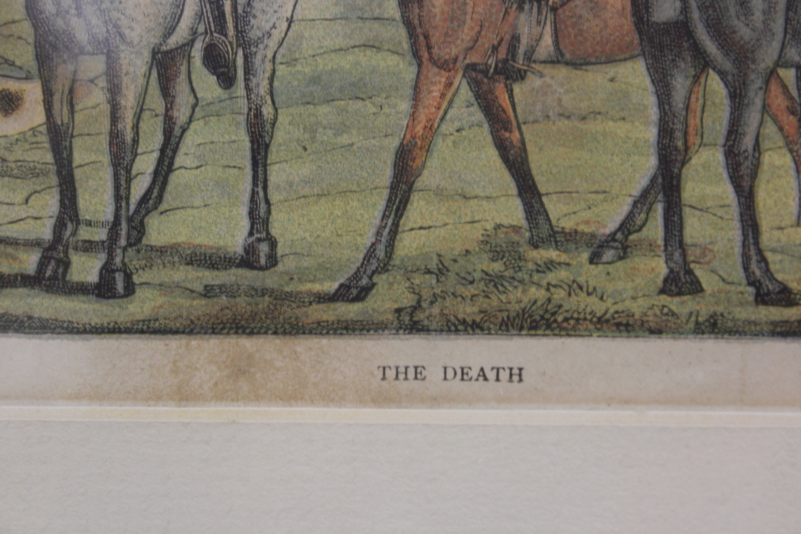 After Henry Alken - a set of three colour engravings of hunting scenes ; 'The Meet', 'Full Cry' - Image 6 of 10