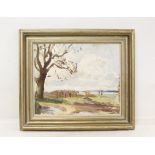 AMY KATHERINE BROWNING (BRITISH 1881 - 1978) Landscape with trees. Oil on board. 36cm x 44cm Signed,
