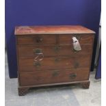 Georgian mahogany chest the rectangular moulded edge top over two short and three long drawers on