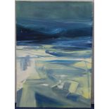 SARAH WITCOMB (MODERN BRITISH ) 'Swanpool Beach' (Falmouth, Cornwall) . Oil on canvas - unframed.