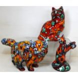 Anita Harris Studio Pottery large figure of a kitten, 15.5cm high; a seated figure of a cat, 18.