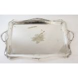 E.p. rectangular tea tray Midland Bank Carlisle 1930, 63cm.