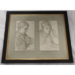 GEORGE HOWARD, 9TH EARL OF CARLISLE (1843-1911). "Michael" - pair of portraits. Pencil. Each 23cm x