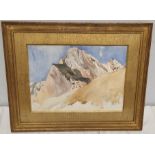 GEORGE HOWARD 9th EARL OF CARLISLE (1843-1911). View on the Alps. Watercolour over pencil.