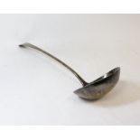 Silver soup ladle, crested, by W. Sutton 1790, 5oz / 160g.