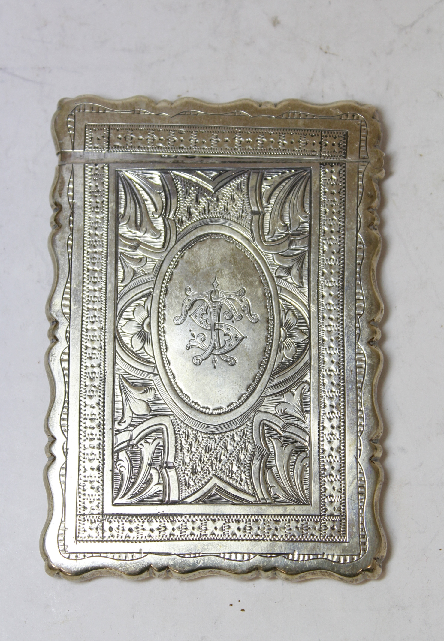 Silver engraved card case monogrammed and dated 1873 by George Unite, Birmingham 1873, 88g. - Image 2 of 5