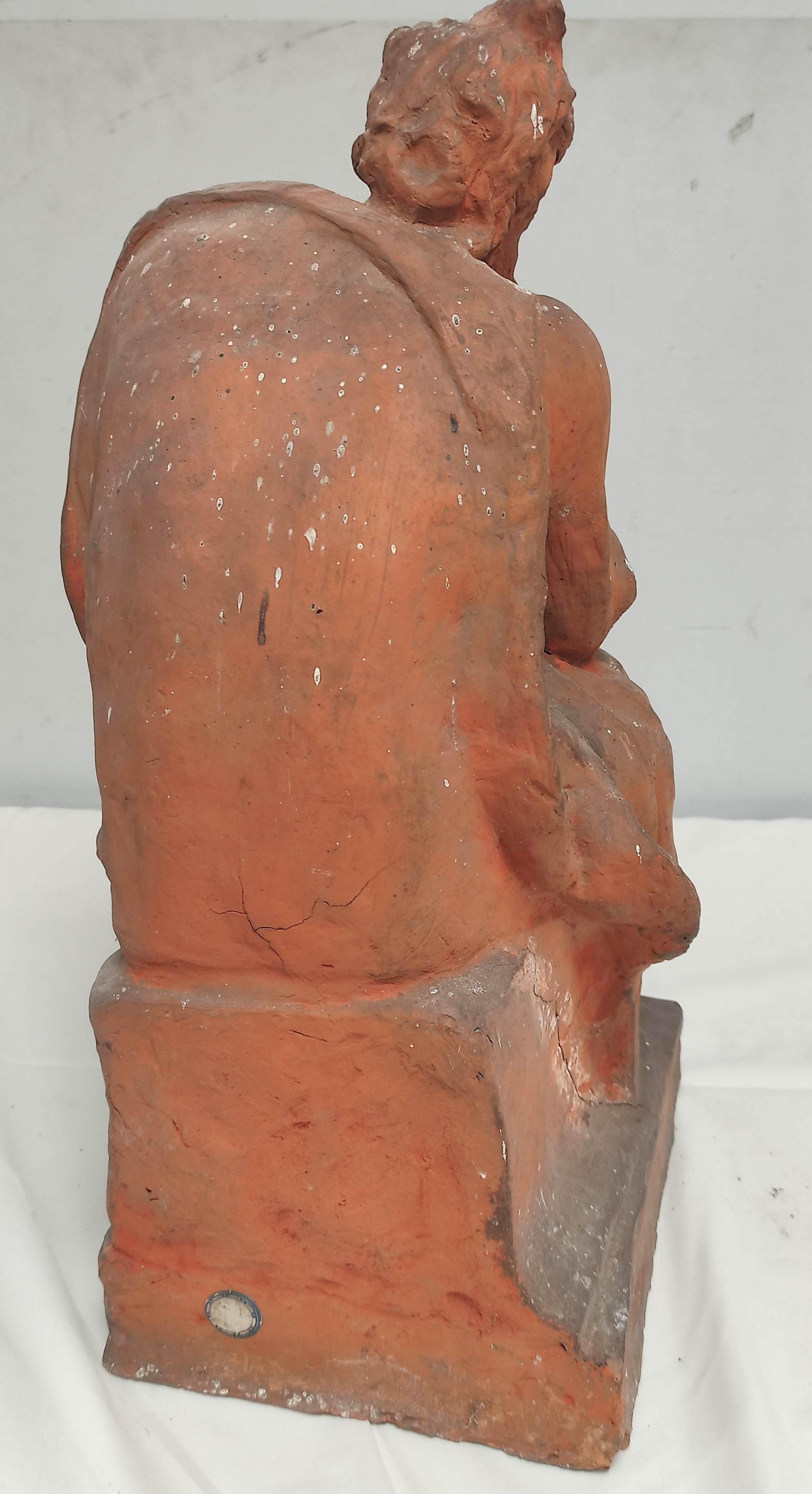 AFTER MICHAELANGELO. Moses and another. Pair of terracotta figures. 48cm x 52cm high. - Image 4 of 6