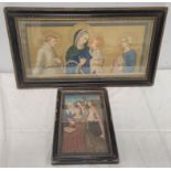 ARUNDEL SOCIETY.  Colour print, Madonna & Child by Pietro Cavallini, 23cm x 48cm; also another, Anne