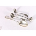 Set of three Georgian silver toddy ladles by Philip Grierson Glasgow 1826 110g and a National