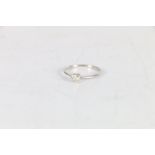 Platinum diamond solitaire ring, the central stone approximately 0.2ct, ring size N, 2.0g