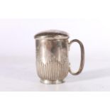 Victorian silver mug and cover by Roberts & Belk (Charles Belk & E Parkin), Sheffield 1884, the