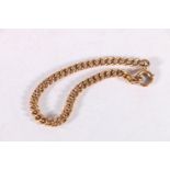 9ct gold curb link watch guard chain 14.6g