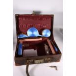 A Harlequin Art Deco style silver and guilloche enamel dressing table set by Lanson Ltd and Horton &