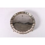 George V silver salver with piecrust edge with "1st Aid Nursing Yeomanry Corps" crest and