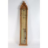 Admiral Fitzroy barometer with plaque for T Littlewood and Co of Glasgow, 110cm tall