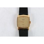 Ladies 18ct gold Rolex Cellini wristwatch, (cal 1601) with textured leather strap.