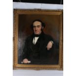 19th Century School,  Portrait of a gentleman,  Unsigned oil on canvas 90cm x 75cm, frame 107cm x