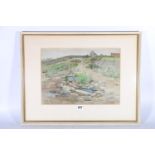 ANNA DIXON RSW (1873-1959) *ARR*,  Farming scene,  signed oil 27cm x 38cm