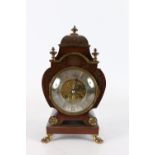 An antique Hamilton and Inches of Edinburgh rosewood and metal inlaid mantle clock, with gilded