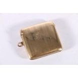 9ct yellow gold vesta case by TS&S LTD?, Chester, 1912, 29.2g gross