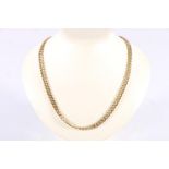 9ct yellow gold flattened curb link neck chain 12.8g