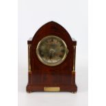 Russells Limited of Liverpool bracket or mantel clock in the Gothic style within mahogany arch top