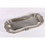 William IV silver pen tray with stepped border decorated with flowers by Edward, Edward Junior, John