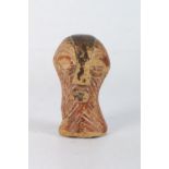 Unusual DRC, Songye miniature  African tribal mask, with slit eyes, square cut mouth and large
