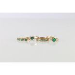 14kt gold diamond and emerald three stone ring, size L, 2.4g, a 10kt gold emerald and diamond