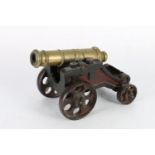 Cast metal model cannon, possibly a starter cannon, 27cm long