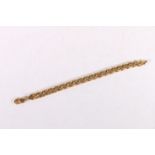 Heavy 9ct gold flattened curb link bracelet by maker JJ, 39.3g