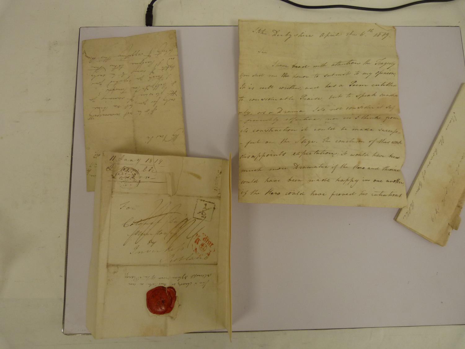 Letters. 3 manuscript letters from John Kemble, the actor, Theatre Royal, Drury Lane & elsewhere,