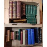 Various.  2 cartons of vols., various, incl. calf bdgs. & a worn 15 vol. set of Samuel Johnson,