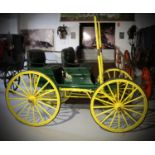 AMERICAN "SIAMESE" PHAETON, perhaps assembled in England. In yellow/green with gold lining.